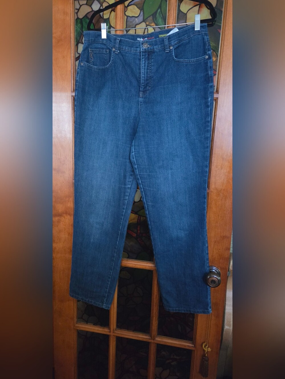 NYDJ Marilyn Straight Leg Jeans in Blue Waist 14 Like New